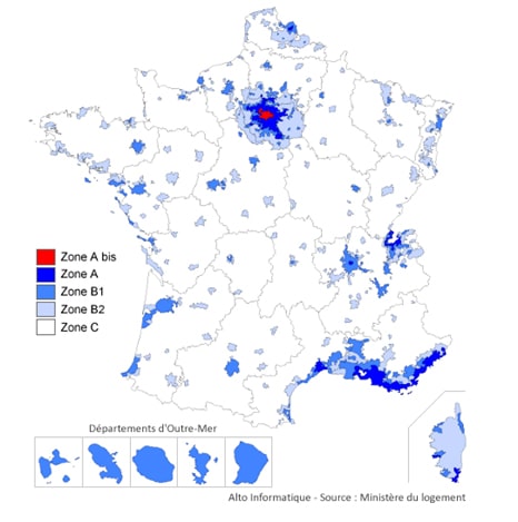 Carte zonage Pinel