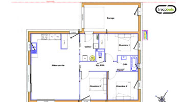 Plan maison bois et toiture monopente