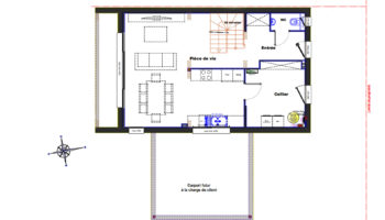 Plan maison bois contemporaine et toit double pente