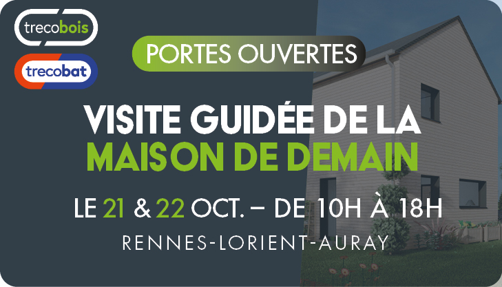 Portes ouvertes Trecobois du 21 au 22 octobre 2023. Visite guidée des maisons.