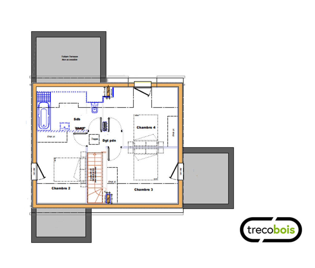 plan-étage-maison-bois-traditionnelle