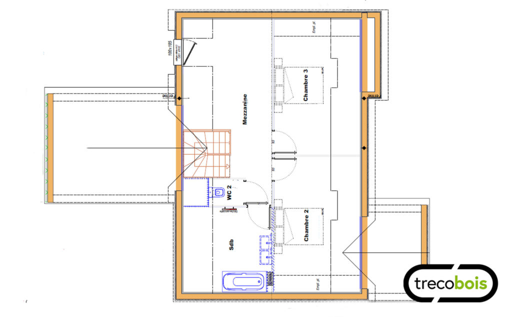 plan-maison-étage-trecobois-saintmalo