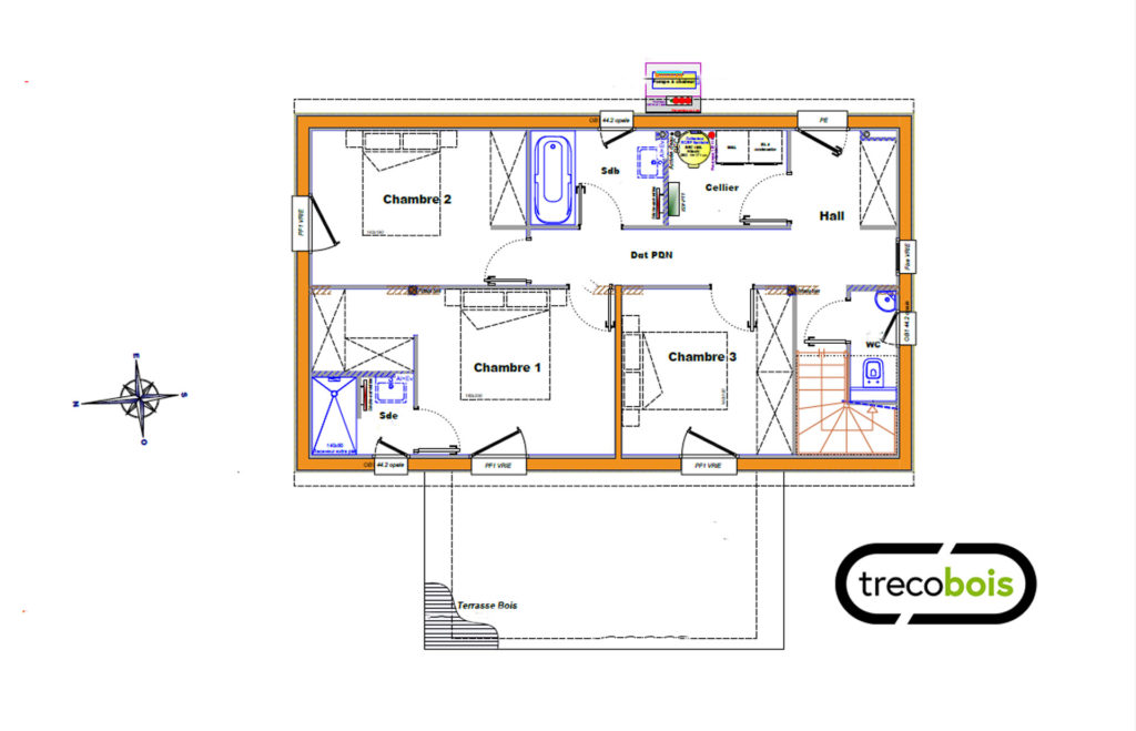 plan-étage-maison-bois-inversée