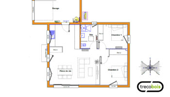 Plan de maison bois écologique et connectée