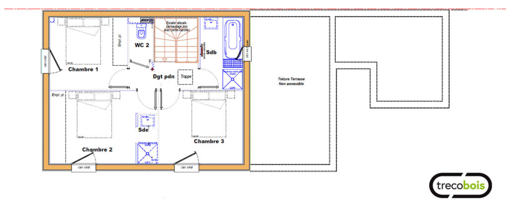 plan-étage-maison-bois-bicolore