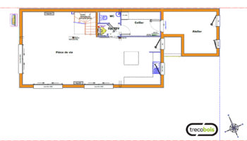 Plan maison bois bicolore 100m² à étage