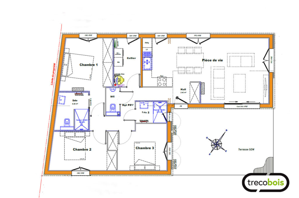 plan-maison-bois-bardage-gris