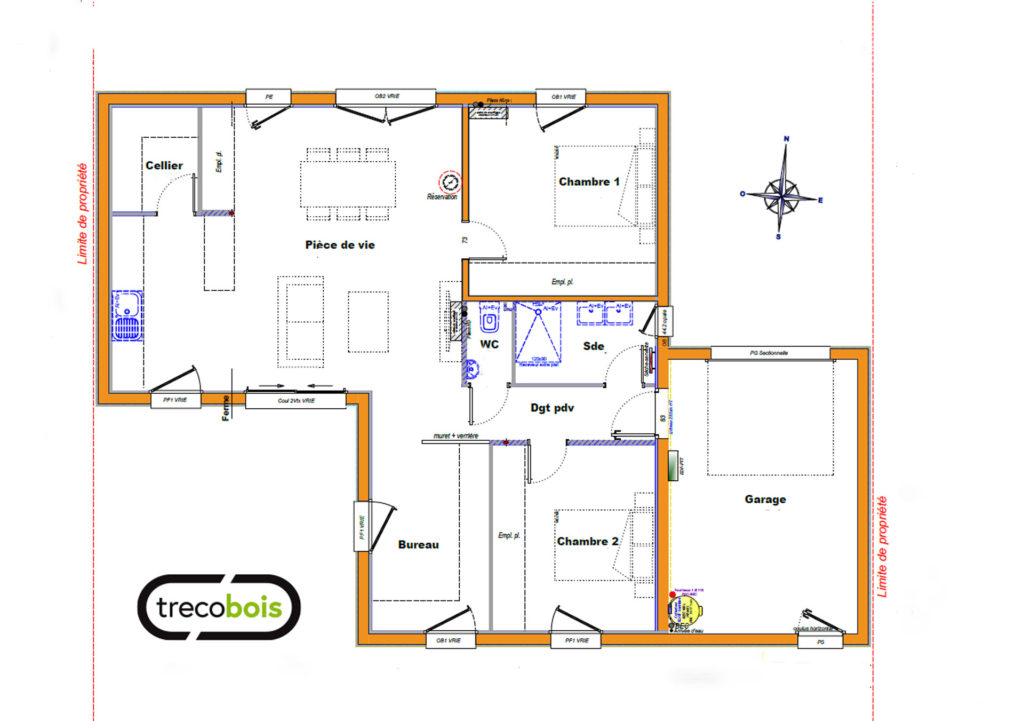 plan-maison-plain-pied-garage-trecobois