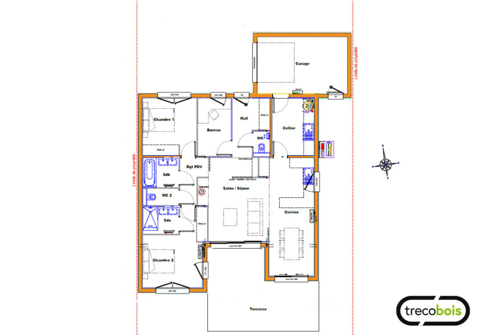 plan-maisonbois-plainpied-U-garage