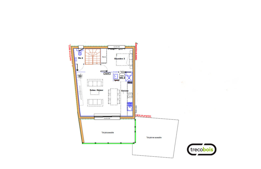 plan-maison-jumelée-étage-trecobois