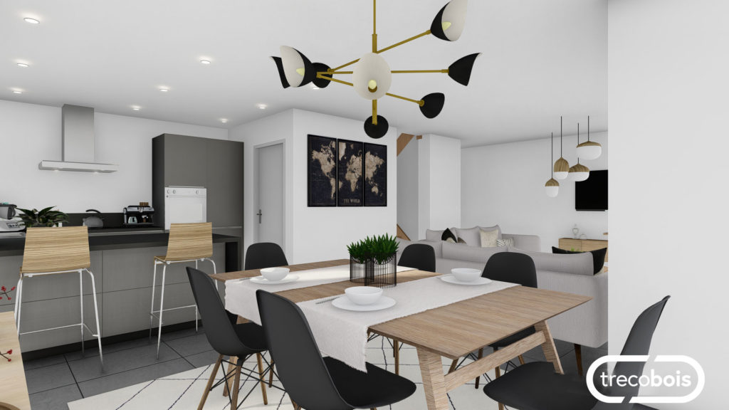 cuisine-pièce-vie-maison-bois