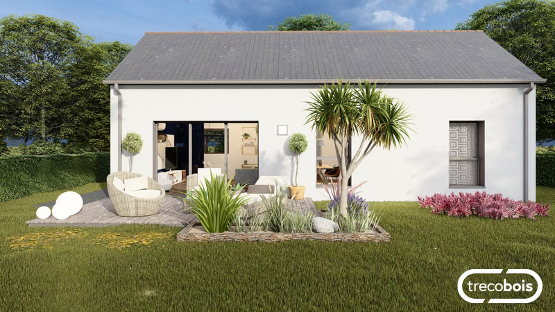 maison-plain-pied-bois-jardin