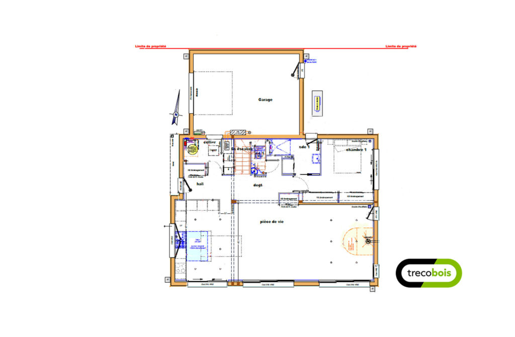 plan-maison-bois-étage-4chambres