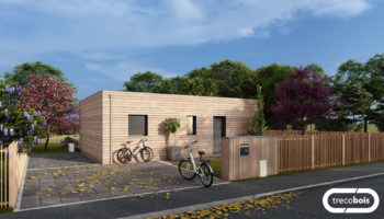 Plan de petite maison bois cubique de 60 m²