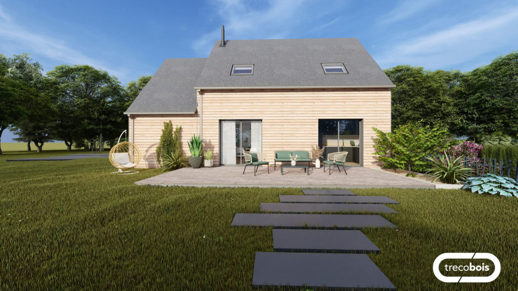 Plan-petite-maison-bois-étage