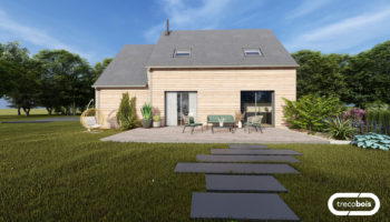 Plan de petite maison bois à étage et mezzanine