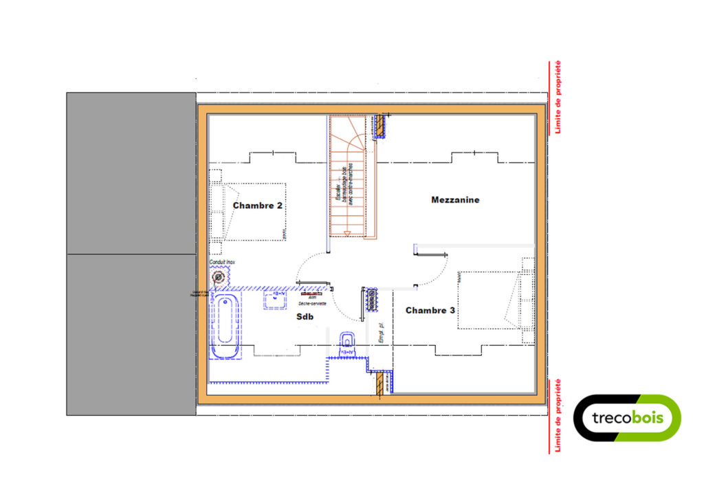 plan-étage-maison-bois-mansardée