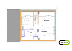 plan-étage-maison-bois-mansardée