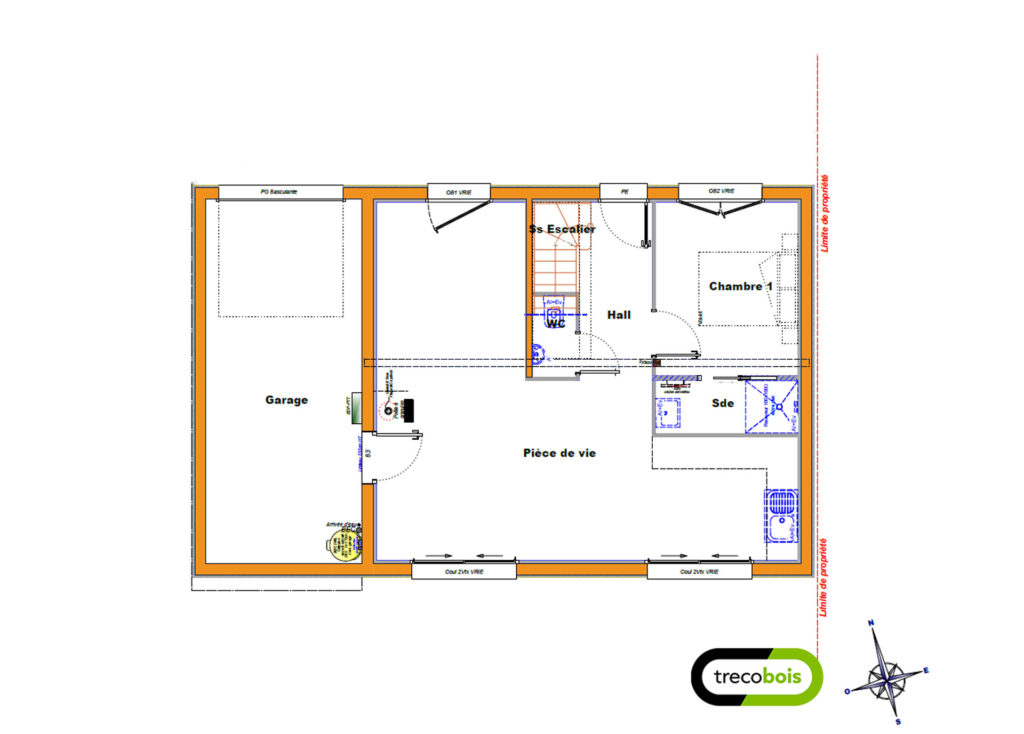 plan-rdc-maison-bois-étage