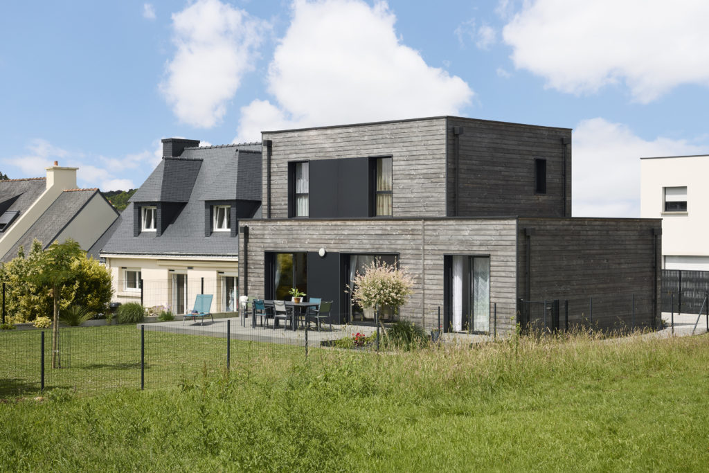 Maison en bois lotissement extérieur