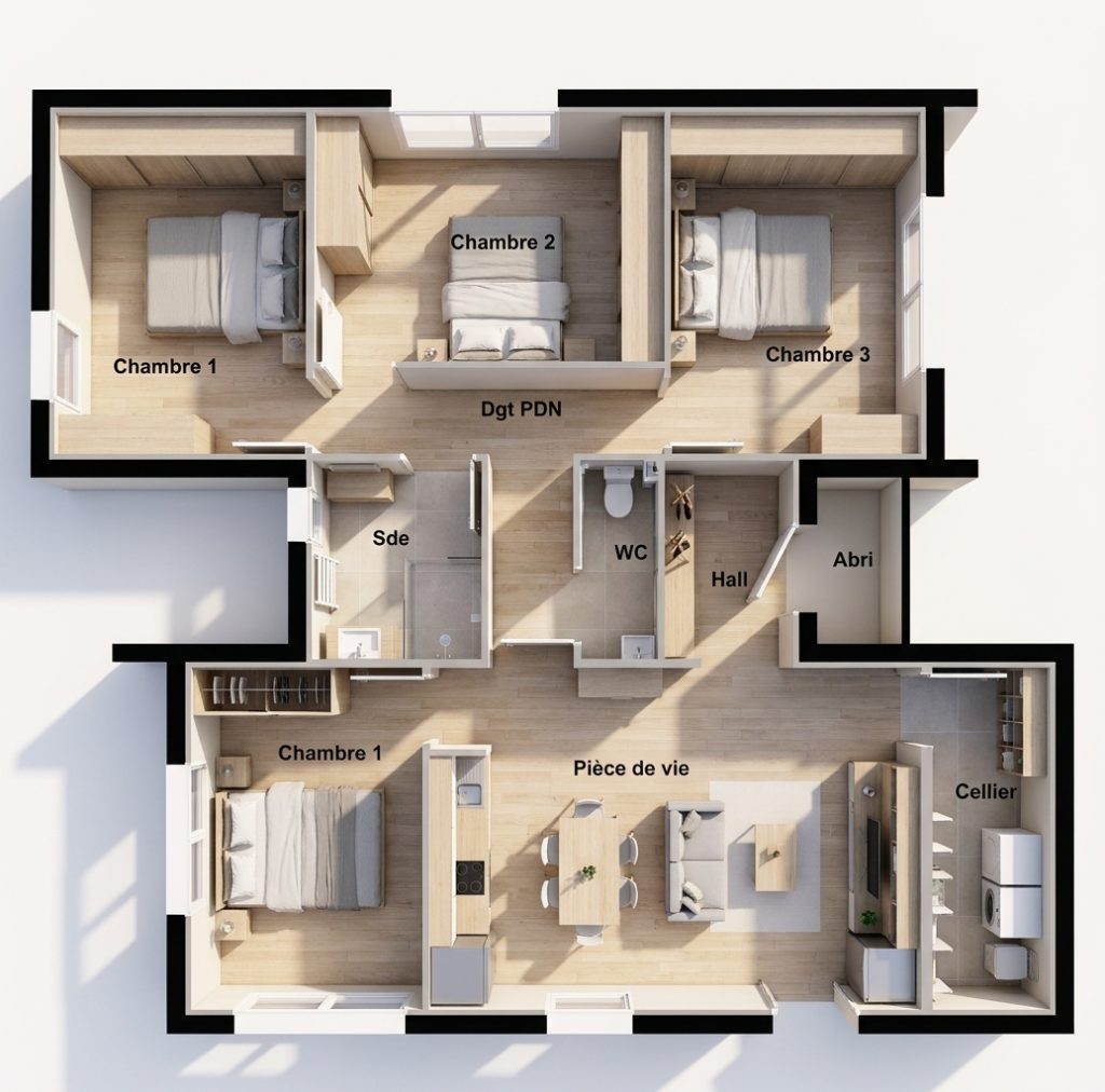 Maison+Terrain de 4 pièces avec 3 chambres à Camors 56330 – 269856 € - STJE-26-10-22-45